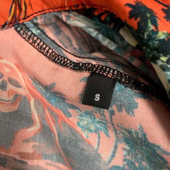 MAUNA KEA Orange Multi Color Hawaiian Viscose Short Sleeve Shirt - Picture 7 of 8